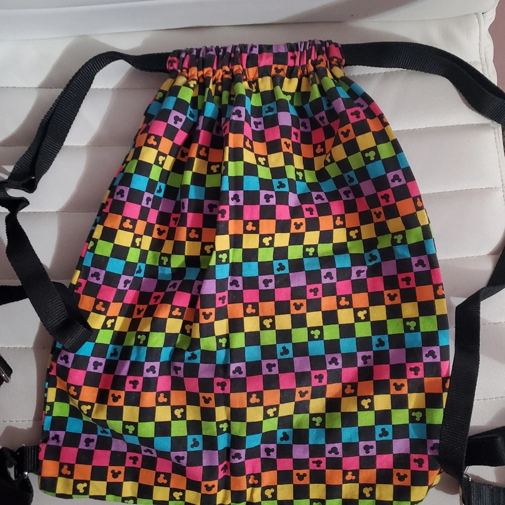 Colorful Mickey Mouse Drawstring Backpack - Picture 4 of 10